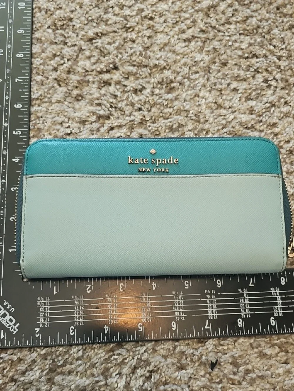 kate spade Two-Tone Teal and Light Blue Zip Wallet